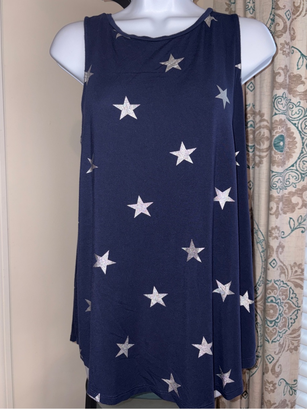 Old Navy Sleeveless Silver Star Print Tank Top, women’s Medium